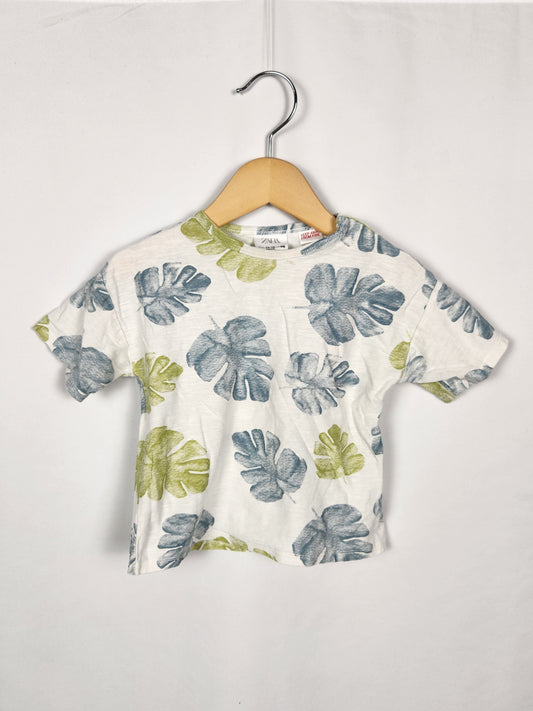 Zara Palm Leaf Tee • 12-18 months