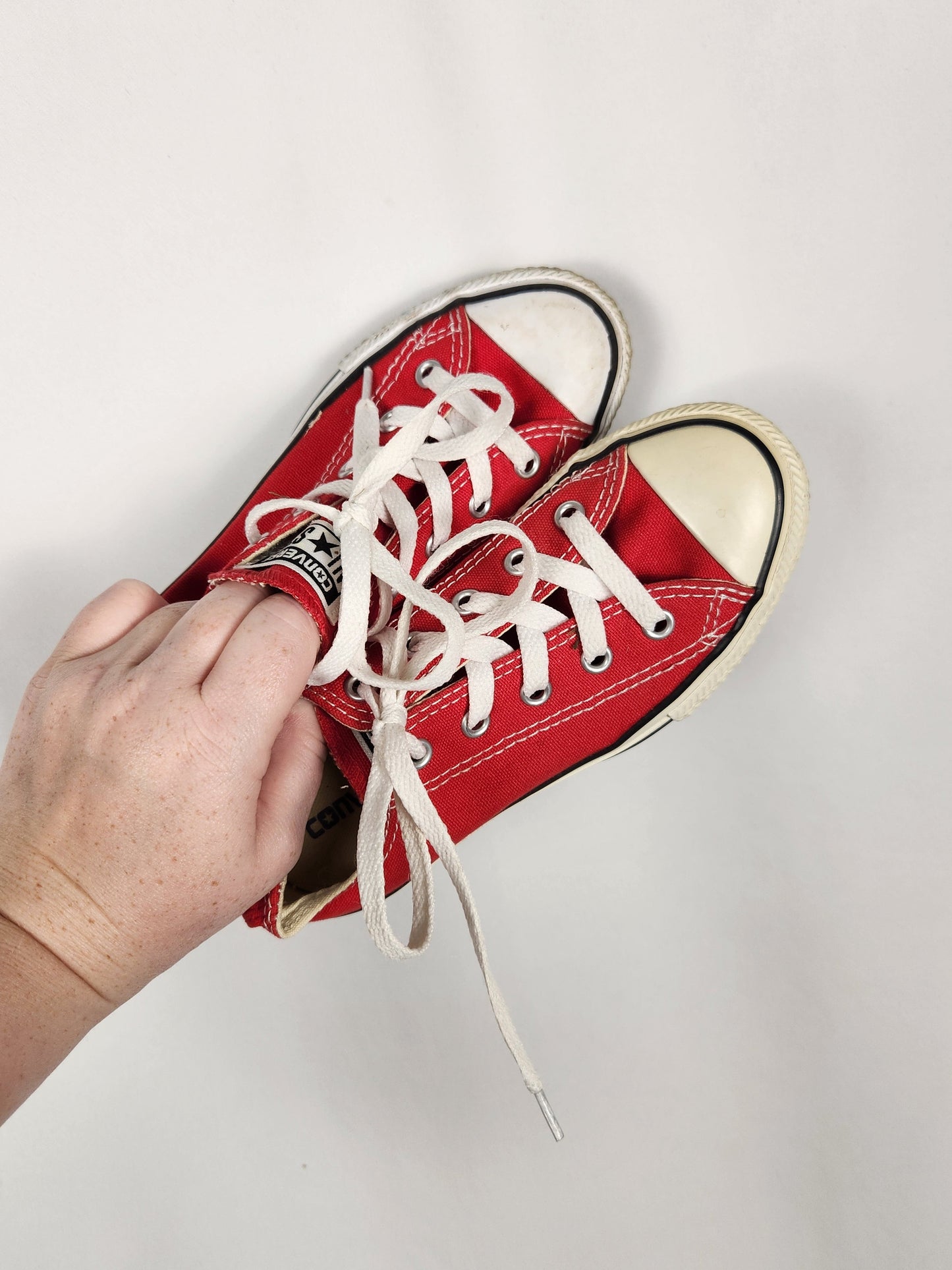 Converse Red Lace Sneakers • 13C