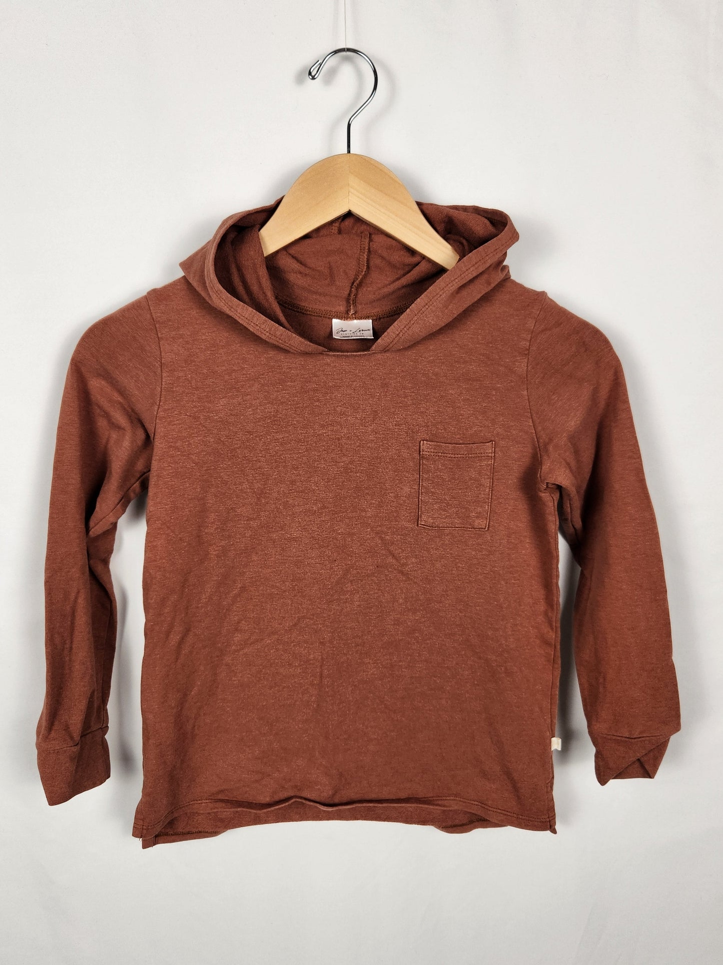 Jax & Lennon Rust Pocket Hoodie • 6-7 years