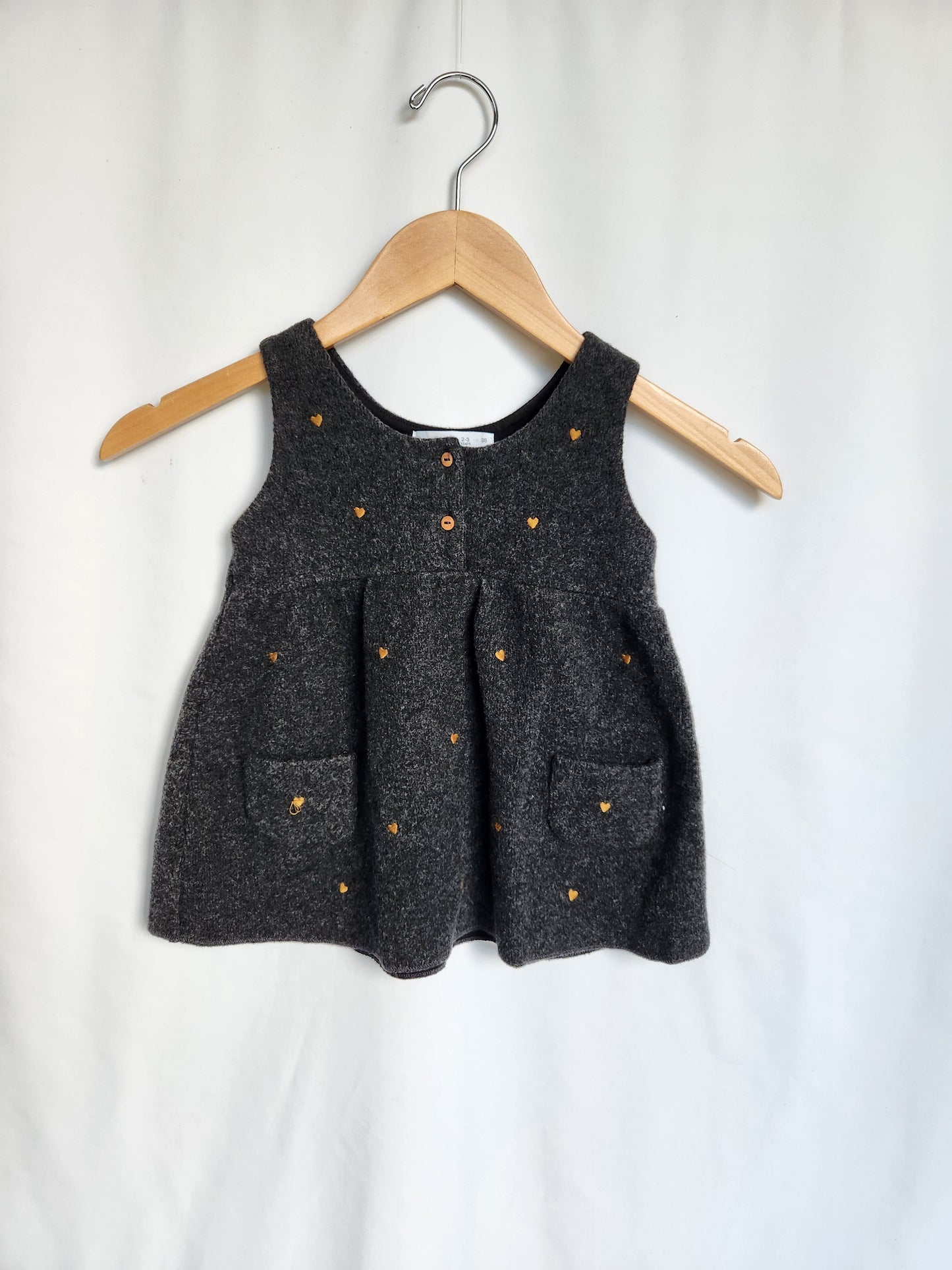 Zara Soft Knit Hearts Dress • 2-3 years