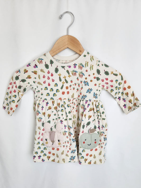 Next Harvest Veggie Long Sleeve Dress • 12-18 months