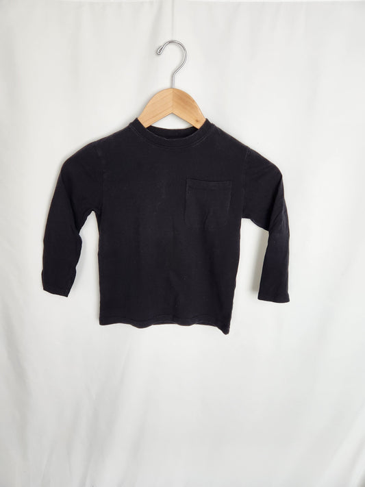 Zara Black Long Sleeve Shirt • 4-5 years