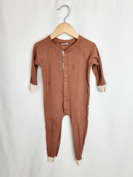 Jax & Lennon Ribbed Snap Lounge Suit *stain* • 18-24 months