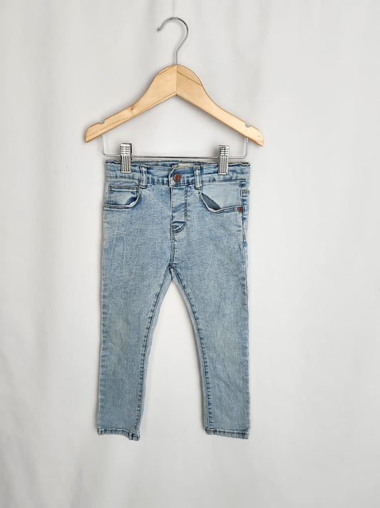 Zara Light Blue Skinny Jeans • 2-3 years