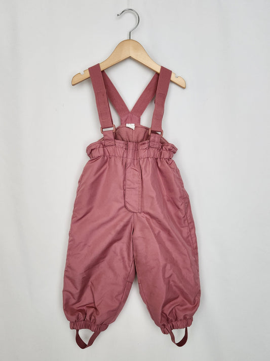 H&M Pink Fleece Lined Snow Pants • 12-18 months