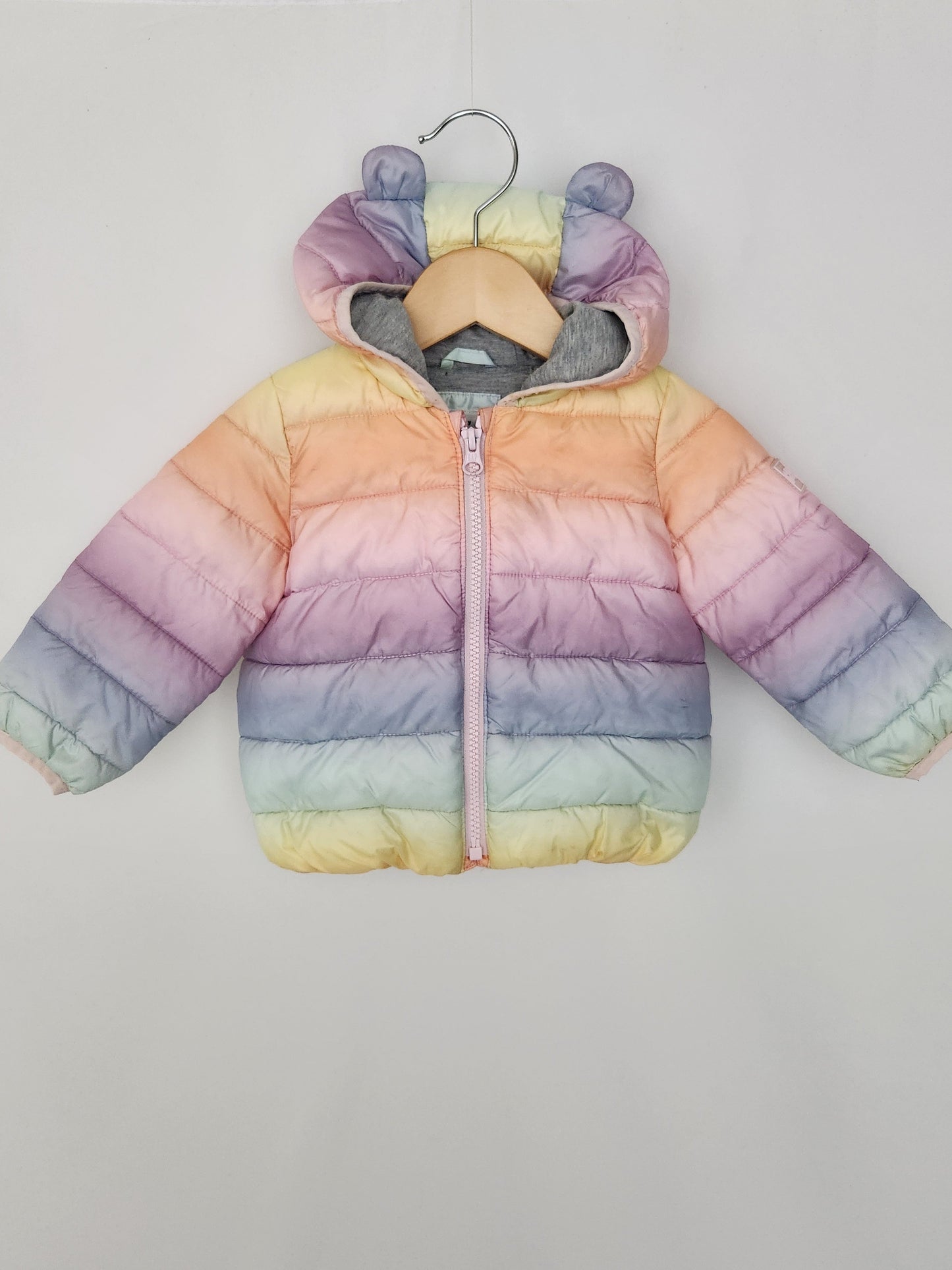 Baby Gap Primloft Ombre Rainbow Coat • 12-18 months