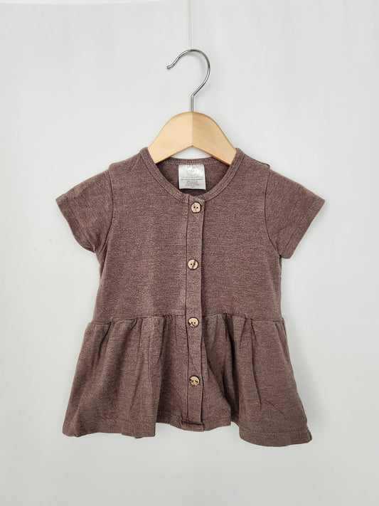 Tiny Button Apparel Bamboo Peplum Tee • 1-2 years