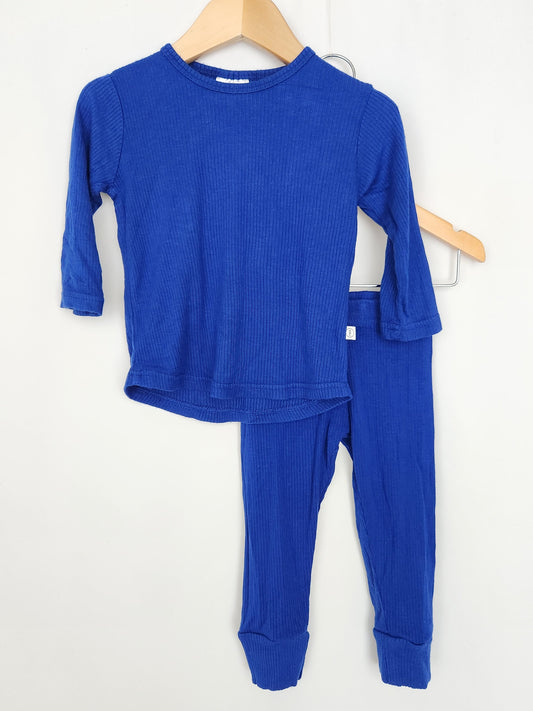 Tiny Button Apparel Royal Blue Ribbed Modal Set • 6-12 months