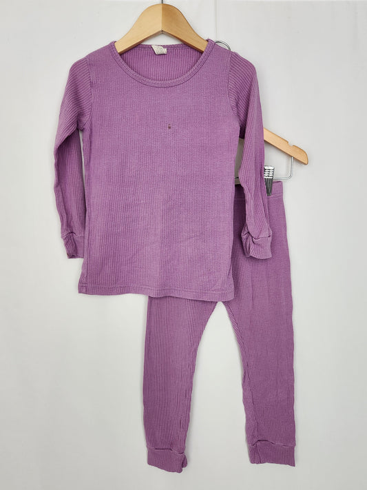 PLAYY Bambi & Birdie Purple Ribbed Set • 2T