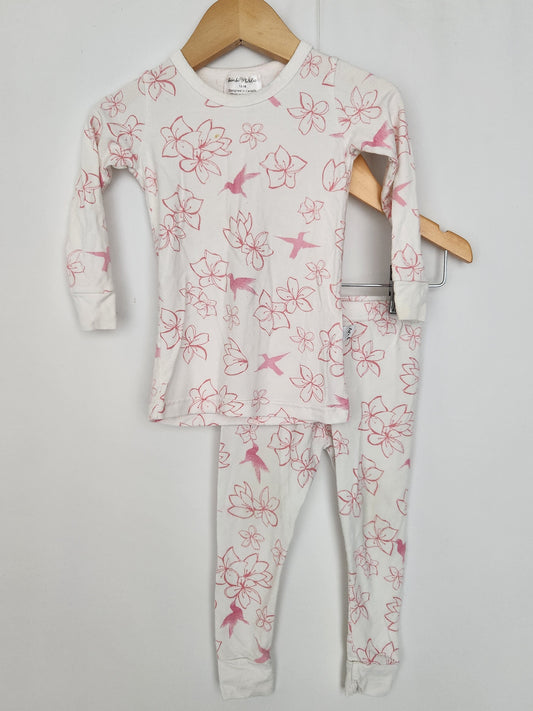 Bambi & Birdie Pink Floral Pajamas • 12-18 months