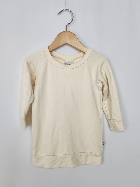 Jax & Lennon Ivory Terry Tunic Sweatshirt • 12-18 months