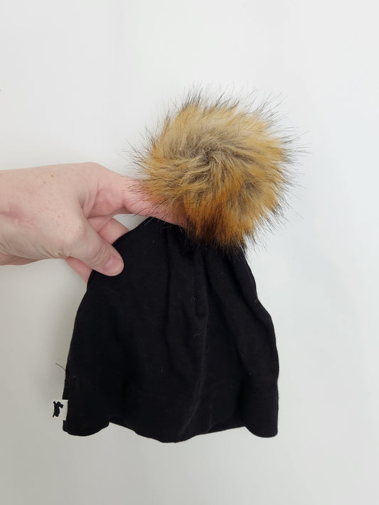 Little & Lively Black Pom Beanie • 2-4 years