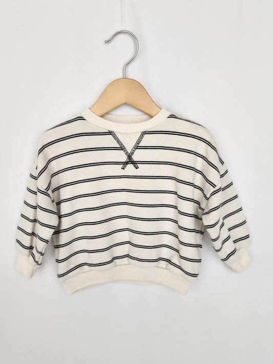 Zara Stripe Oversize Sweatshirt • 6-9 months