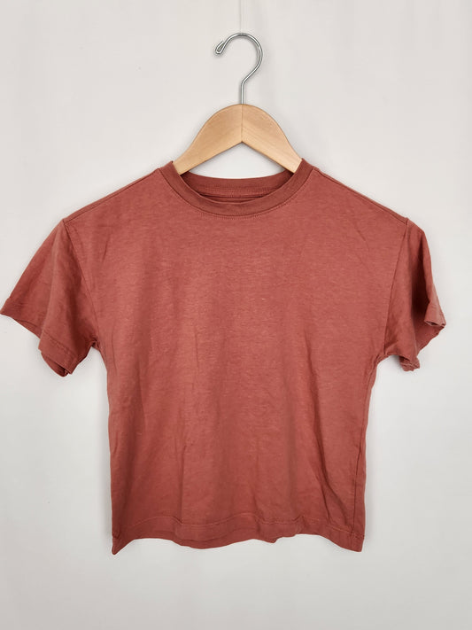 Zara Salmon Basic Tee • 6-7 years