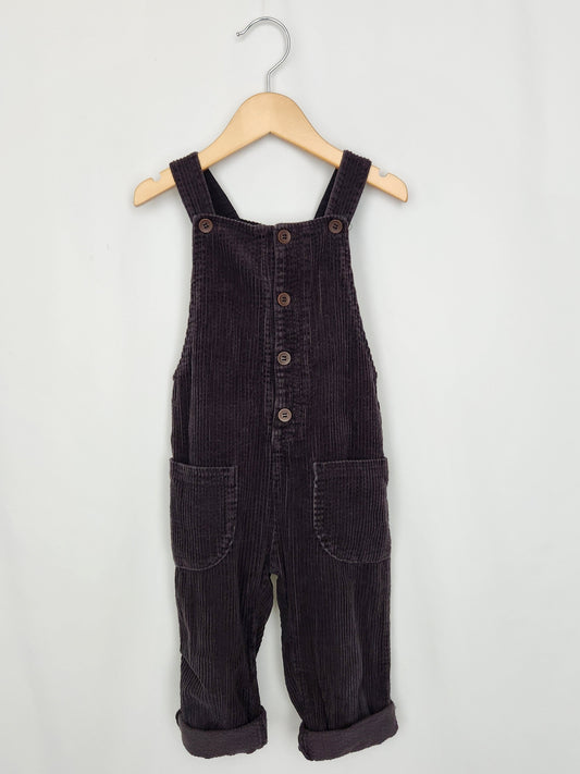 Zara Brown Cord Overalls • 3-4 years