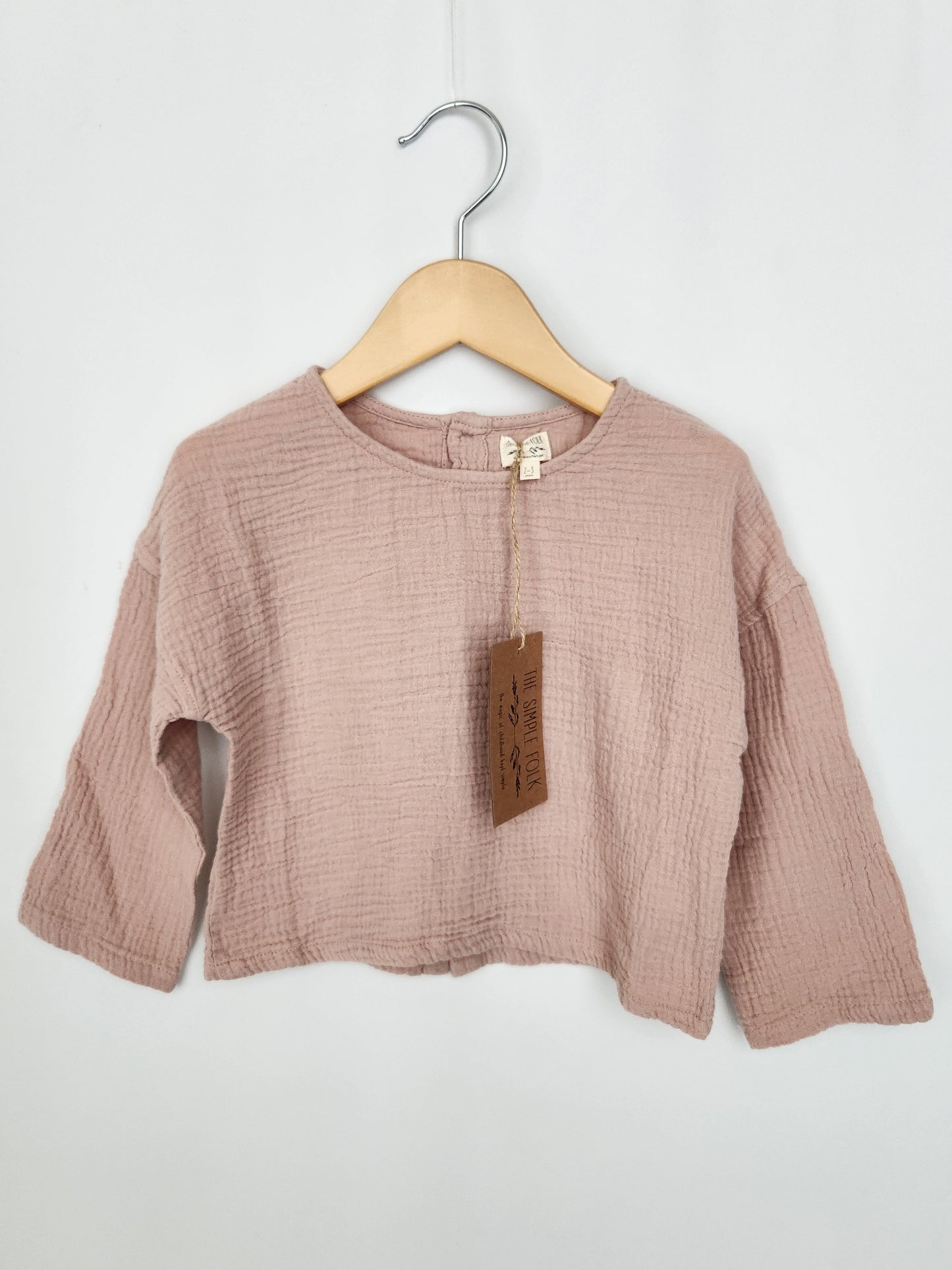 NEW The Simple Folk Antique Rose Button Back Top • 2-3 years