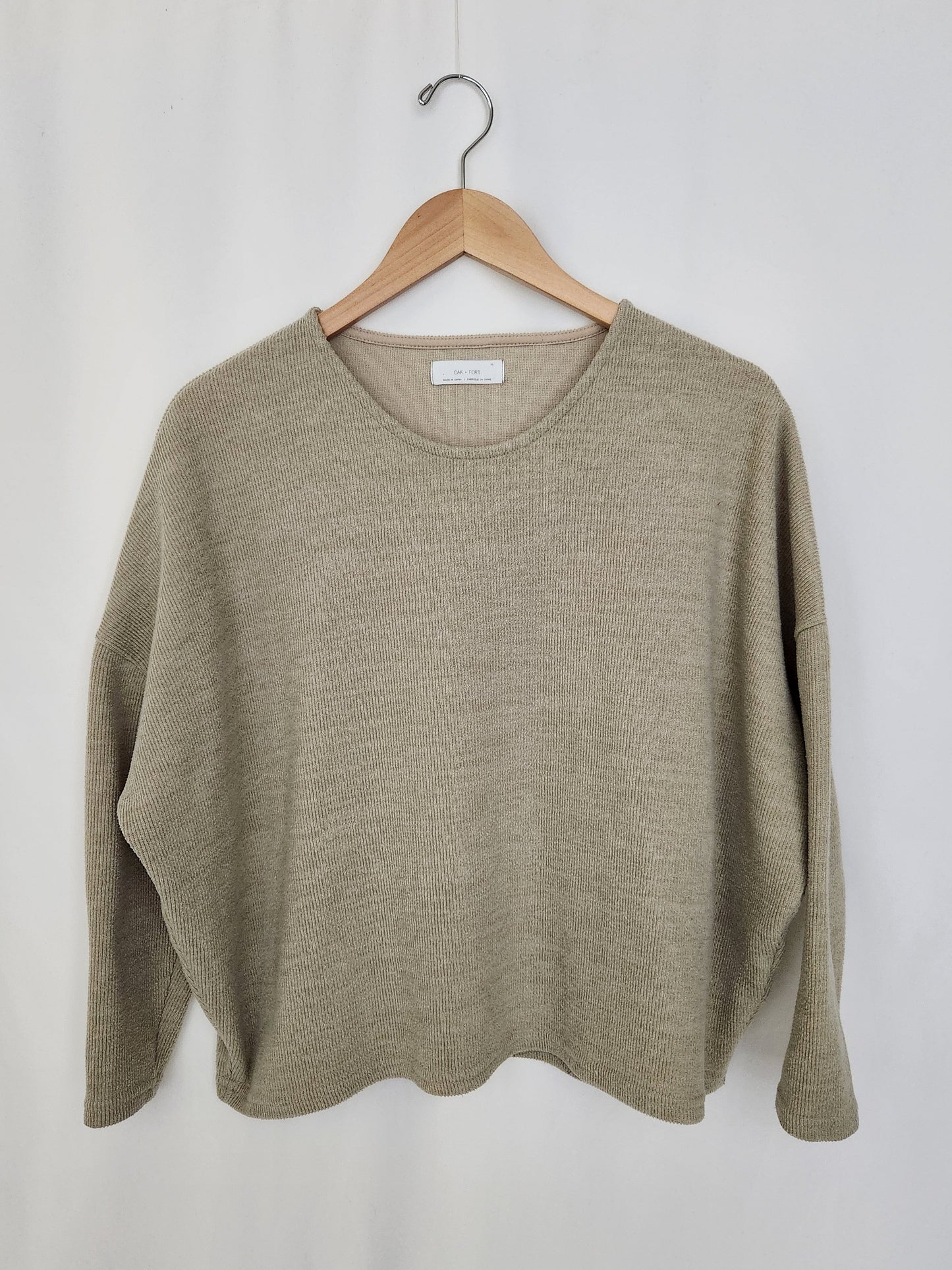 Oak & Fort Oversize Ribbed Knit Top • X-Small