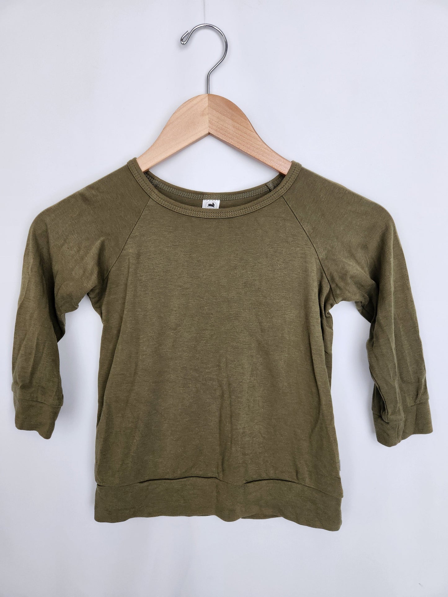 Little & Lively Olive Crewneck • 5-6 years