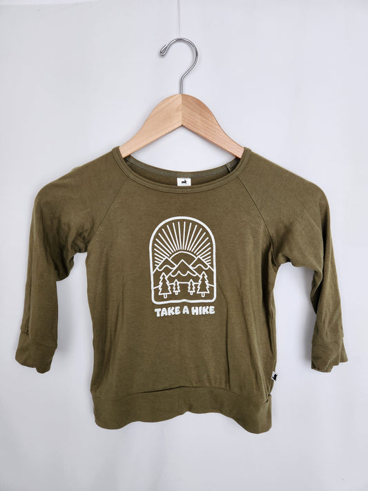 Little & Lively Olive Take A Hike Crewneck • 5-6 years