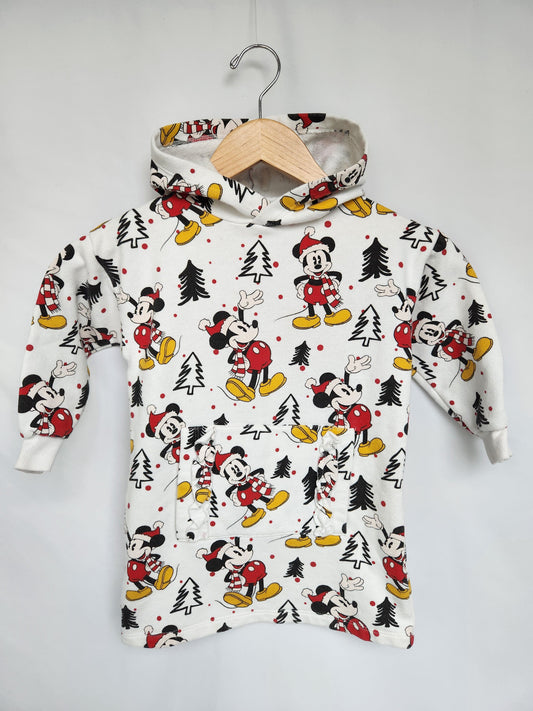 Zara Mickey Mouse Christmas Tunic Hoodie • 5 years