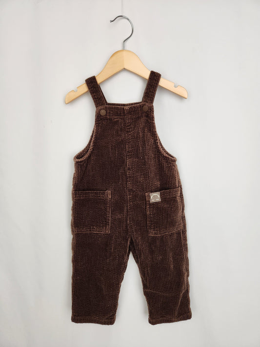 Zara Brown Cord Overalls • 12-18 months