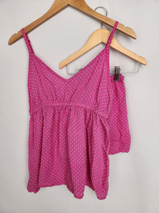 NEW La Vie En Rose Pink Dotty Pajamas • Small