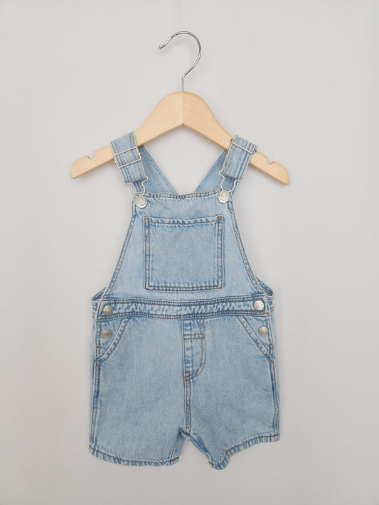 Zara Light Wash Denim Shortalls • 9-12 months