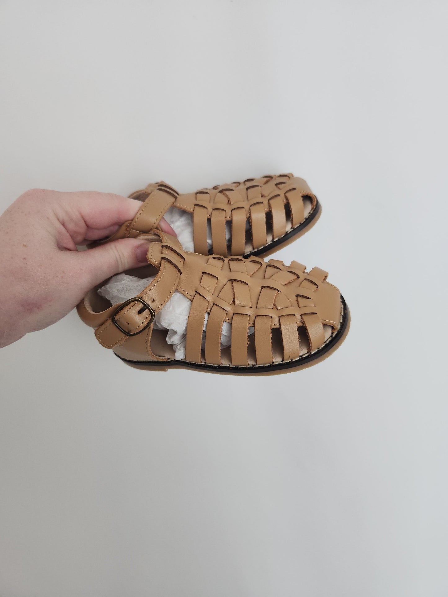 NEW Conciously Baby Tan Leather Indie Sandals • 8C