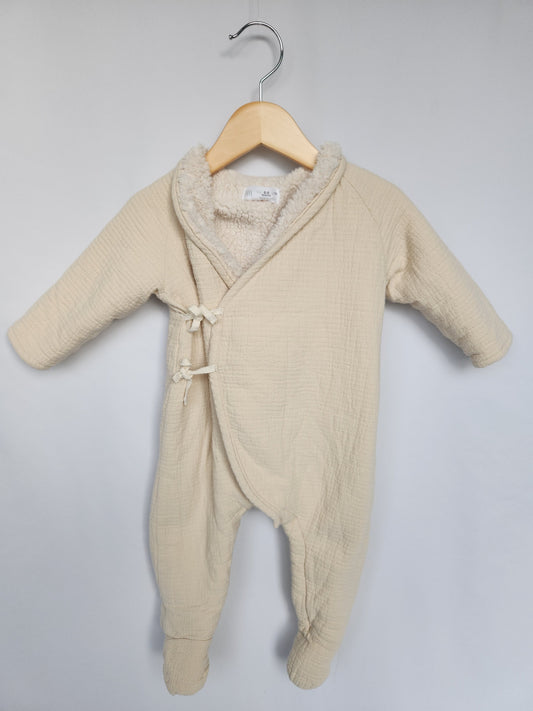 Zara Sherpa Lined Layette Bunting Suit • 6-9 months