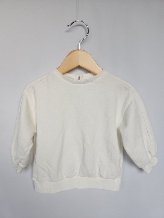 Zara White Oversize Sweatshirt • 9-12 months