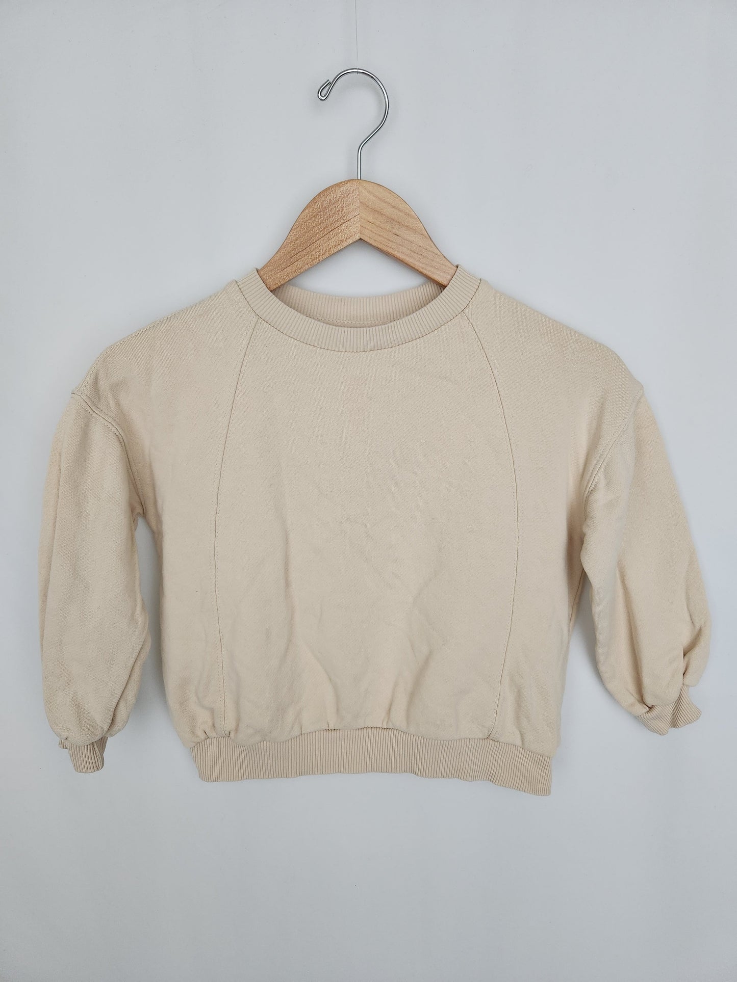 Zara Cream Oversize Sweatshirt • 4-5 years