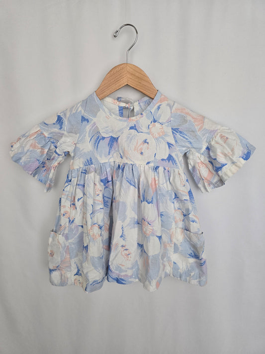 Nest & Nurture Blue Floral Magnolia Tunic • 2T