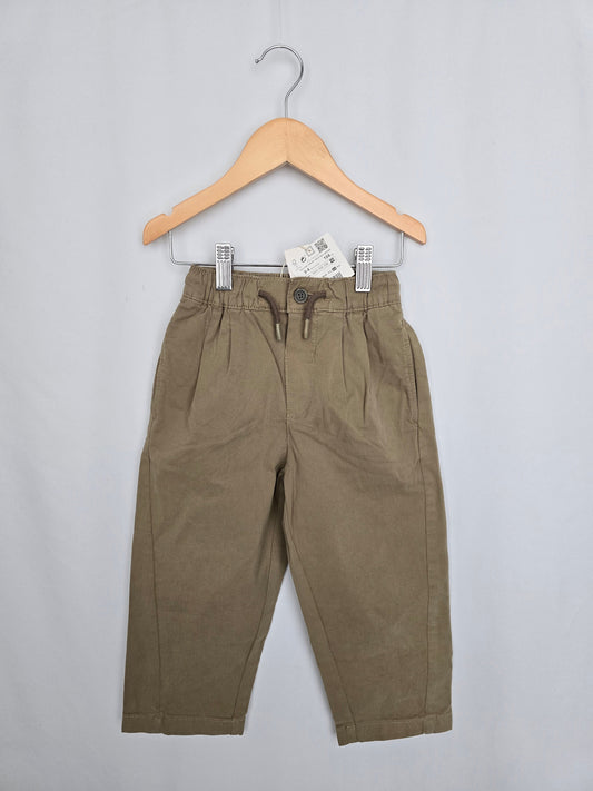 NEW Zara Green Slim Fit Trousers • 3-4 years