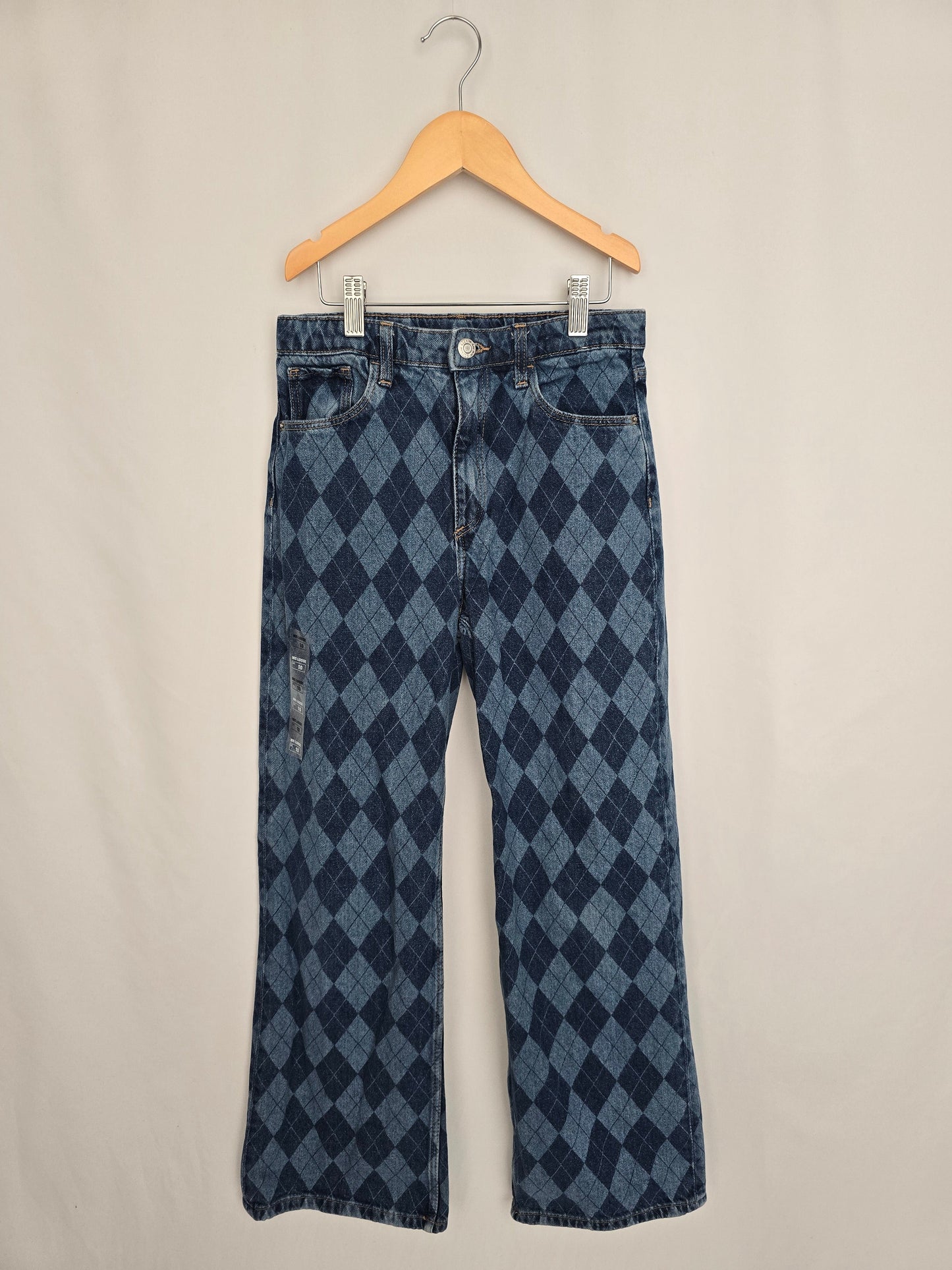 NEW H&M Check Wide Leg Jeans • 10-11 years