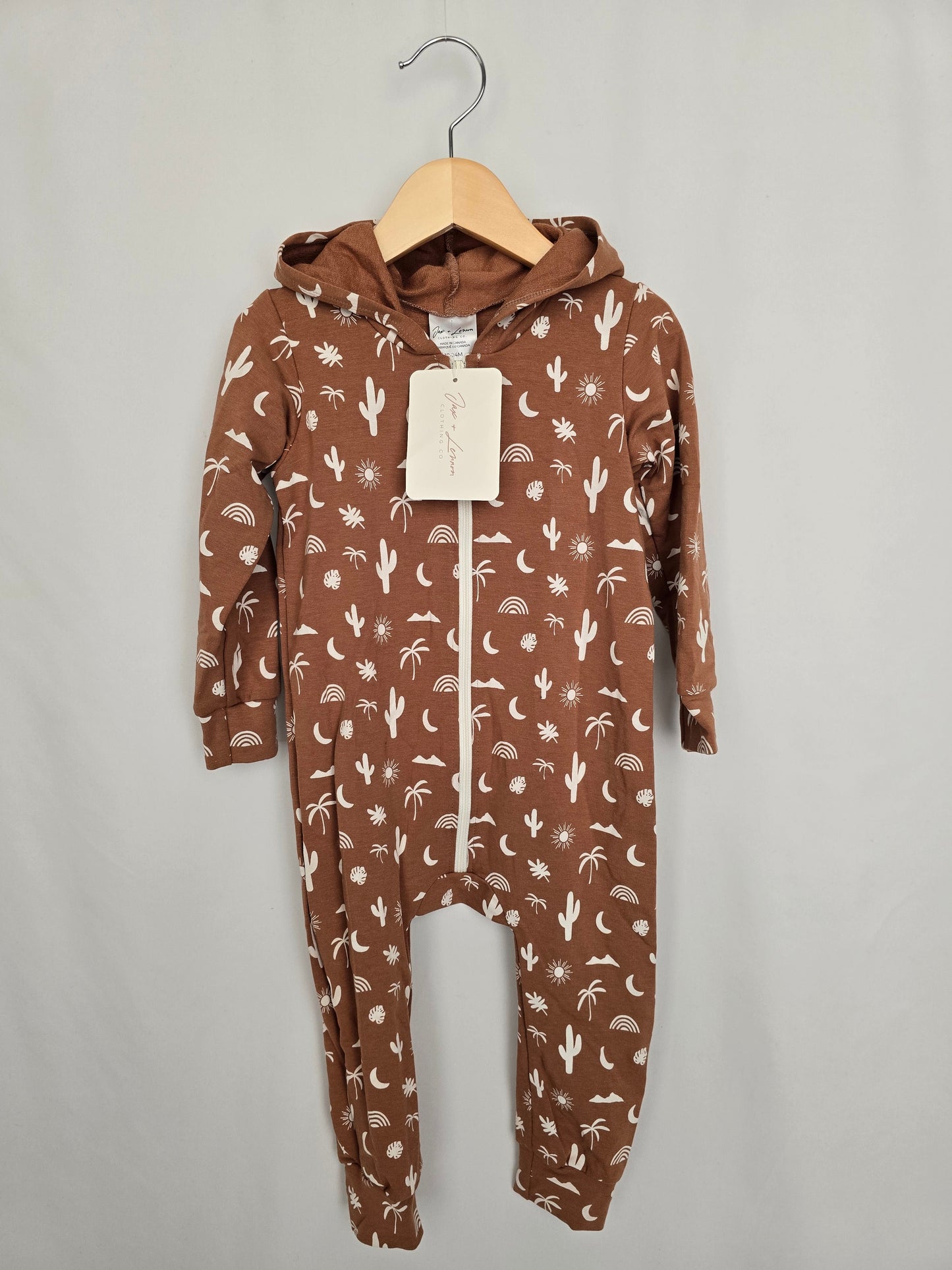 NEW Jax & Lennon Palm Dessert Hooded Zip Romper • 18-24 months