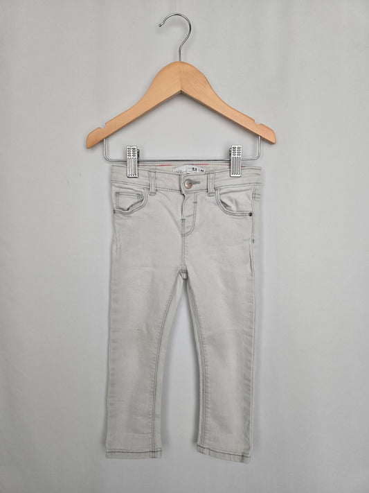 Zara Greige Skinny Jeans • 18-24 months