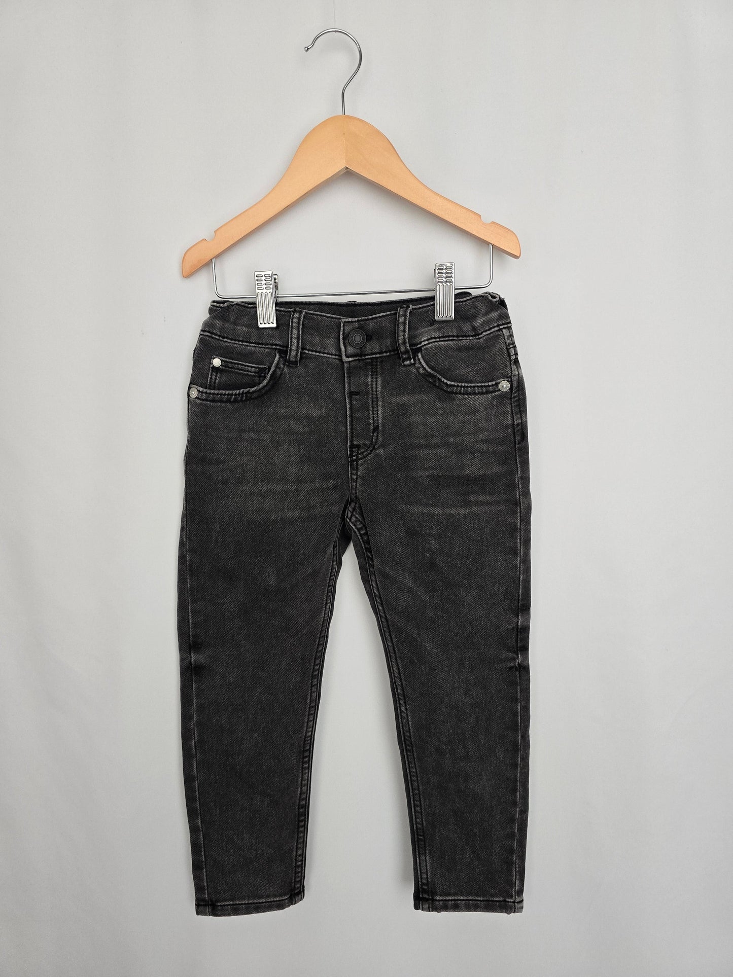 H&M Dark Grey Relaxed Fit Jeans • 3-4 years