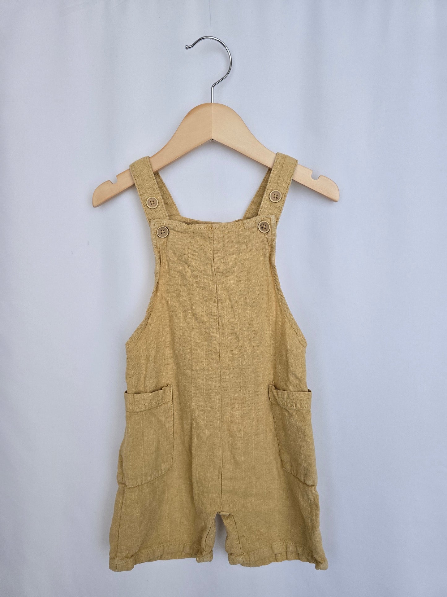 Zara Sunshine Linen/Viscose Shortalls • 18-24 months