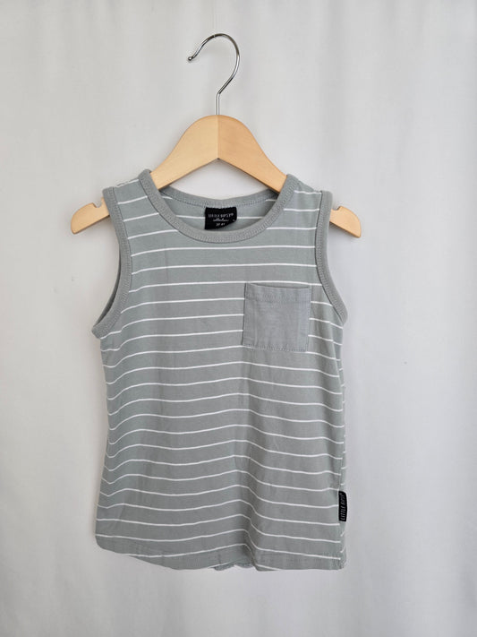 Little Bipsy Blue Stripe Tank Top • 3-4 years