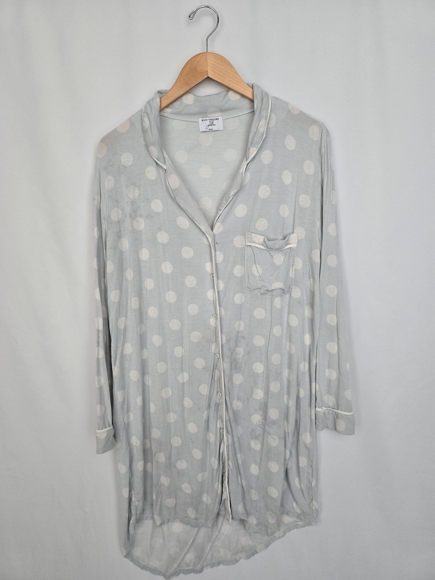 PLAYY Riot The Theory x Jillian Rayon Button Up Nightie • Medium