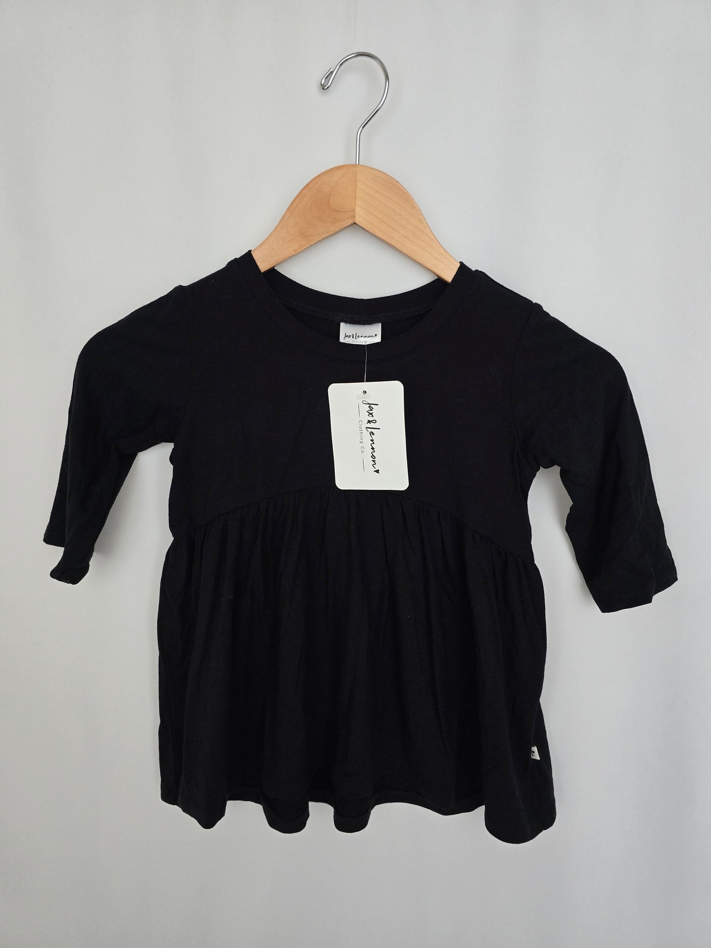 NEW Jax & Lennon Black Bamboo Peplum Top • 5-6 years