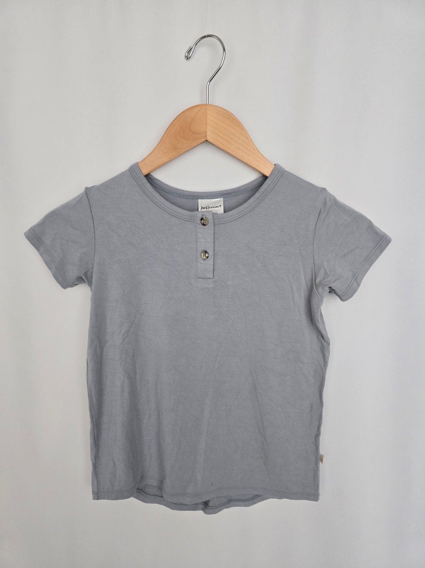 Jax & Lennon Sky Blue Bamboo Basic Tee • 5-6 years