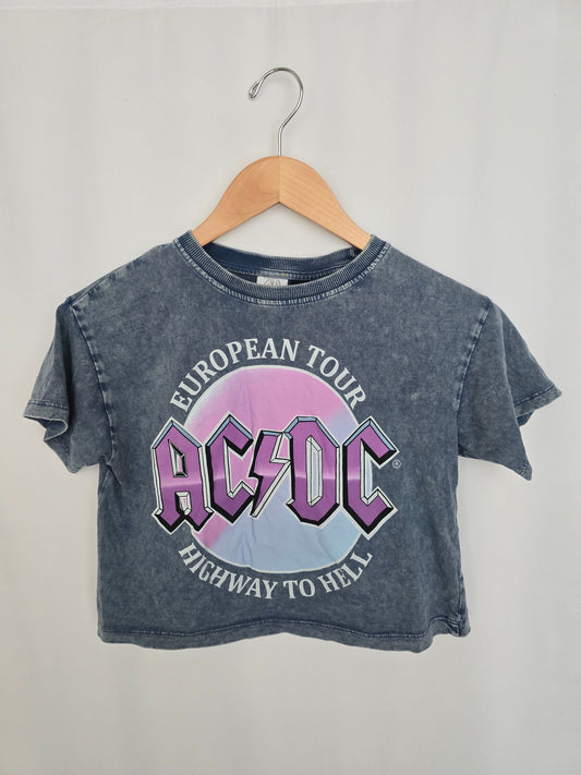 Zara ACDC Cropped Tee • 9-10 years