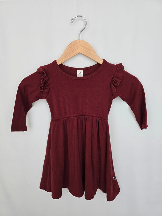 Little & Lively Red Flutter Sleeve Dress • 3-4 years