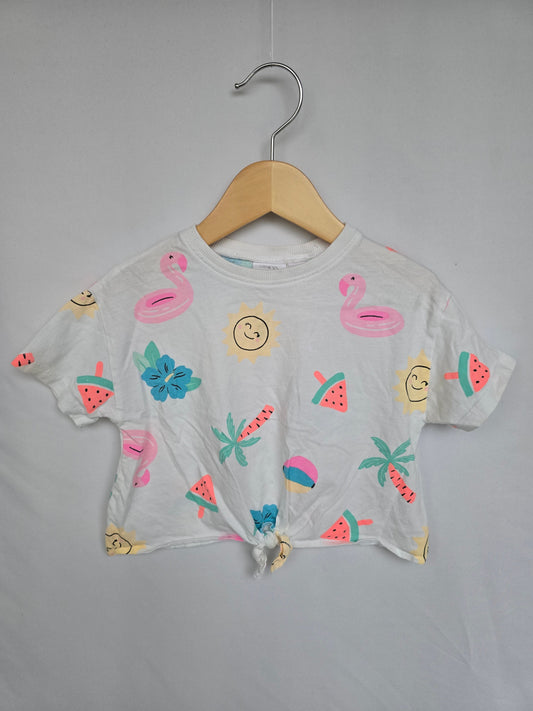 Zara Summer Vibes Tee *stains* • 2-3 years