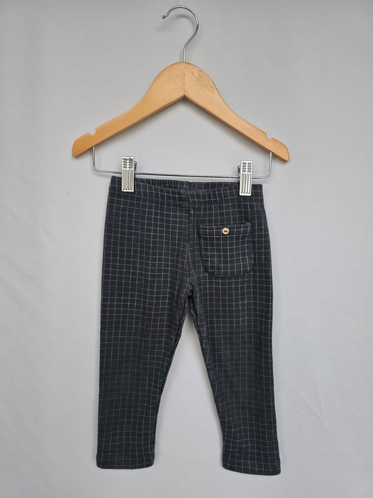 Zara Grey Check Leggings • 2-3 years