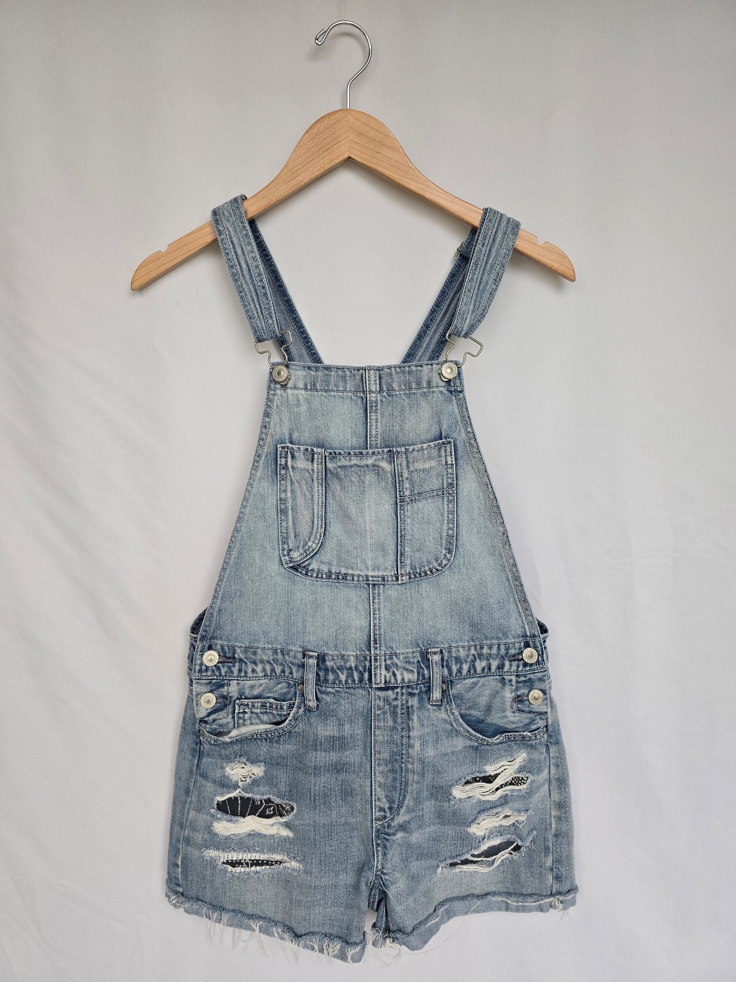 American Eagle Distressed Denim Shortalls • Small