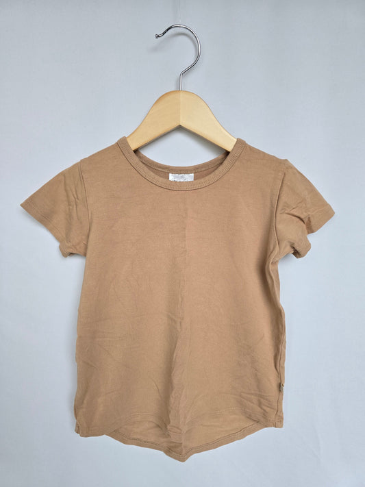 Jax & Lennon Caramel Basic Tee • 2-3 years