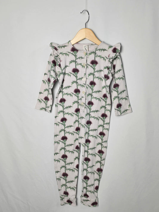 Kate Quinn Organic Cotton Thistle Romper *stain* • 3T