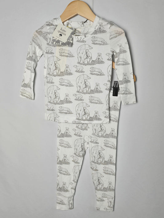 NEW Kate Quinn Polar Bears Bamboo Pajamas • 12-18 months